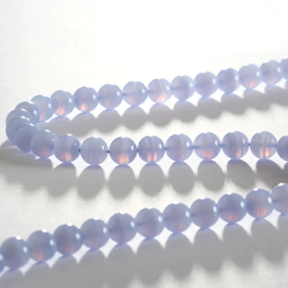 Gemisphere Blue Lace Agate therapeutic gemstone necklace